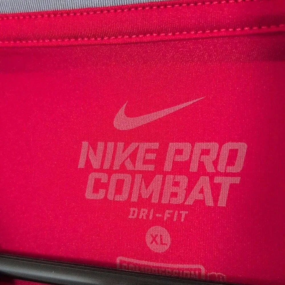 Nike Pro Combat Dri-FIT Moisture Wicking Red T-Shirt Men's Athletic Fit XL